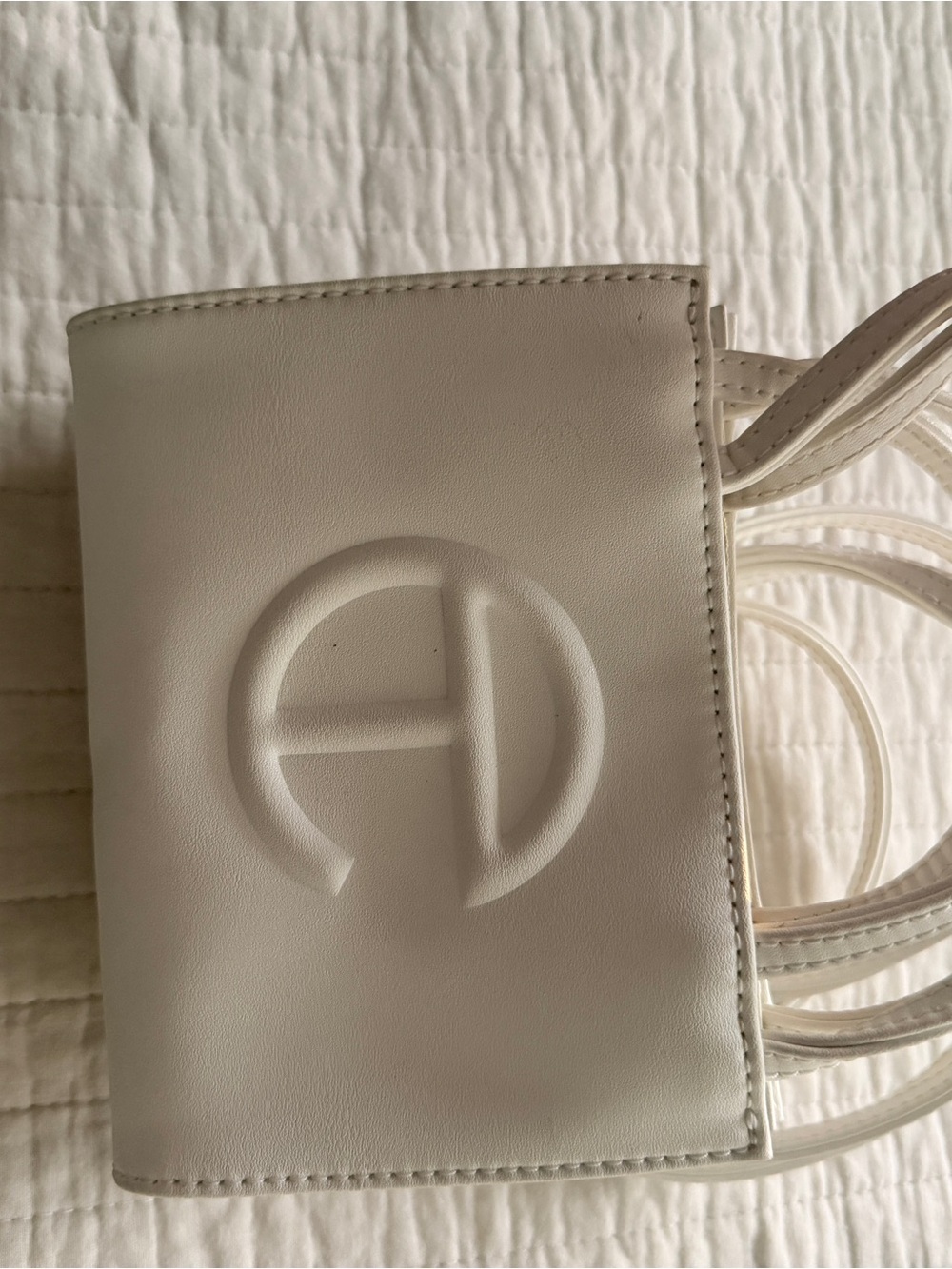 Women's White Embossed Logo Crossbody Bag